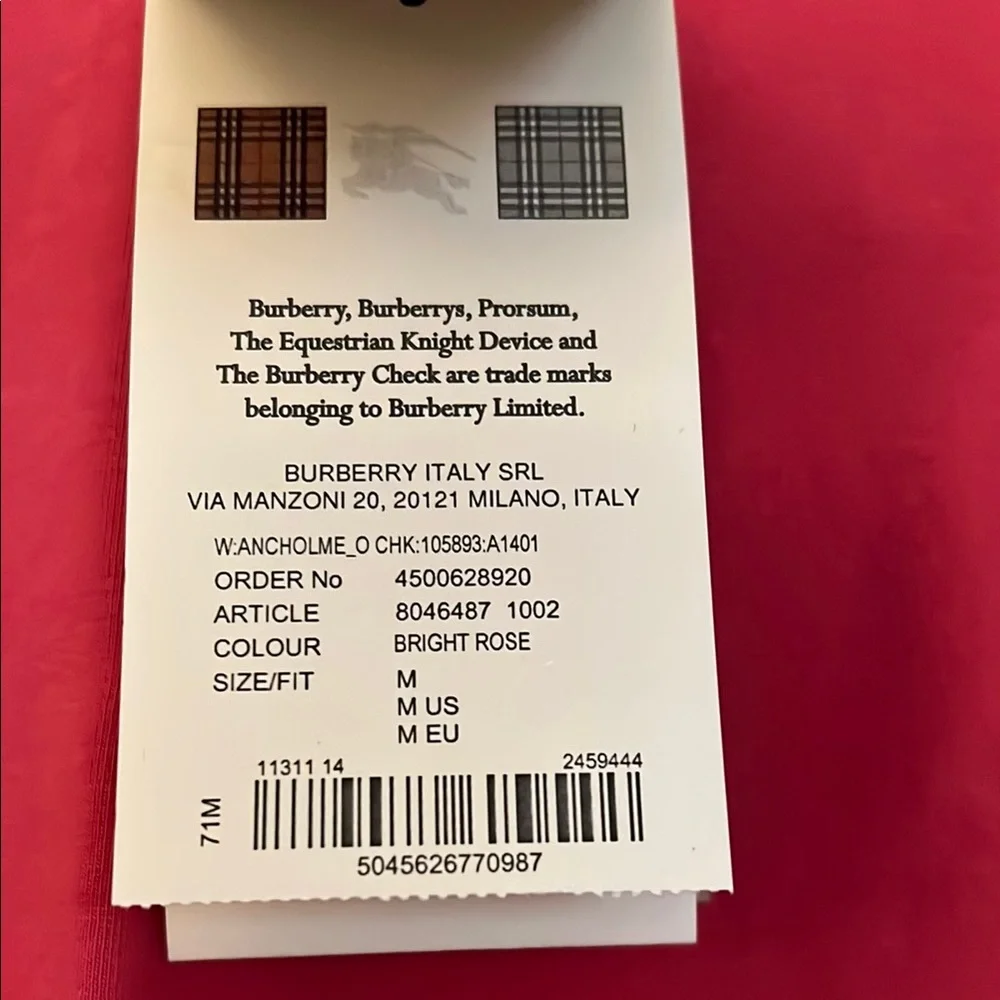 Authentic Burberry Bright Rose Women's Top - Picture 3 of 3